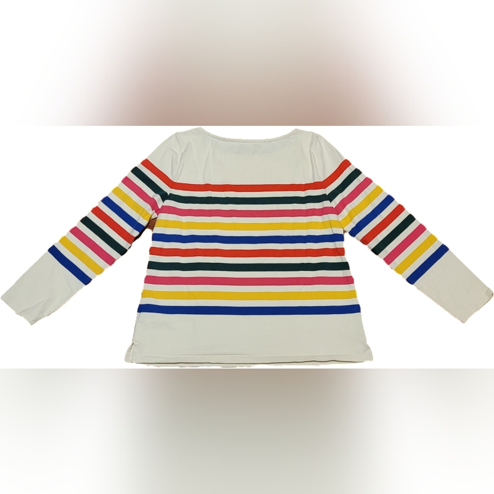 Talbots Multi Color Stripes Long Sleeves Crew Neck Pullover Sweater, Large - EUC - Picture 3 of 7